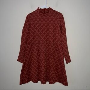 Boden High Neck Jacquard Dress Red Women’s US 14 P UK 14 P Petite